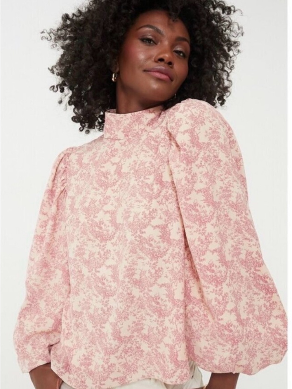 Hyacinth House Pink Toile Thayer Blouse Size XXL